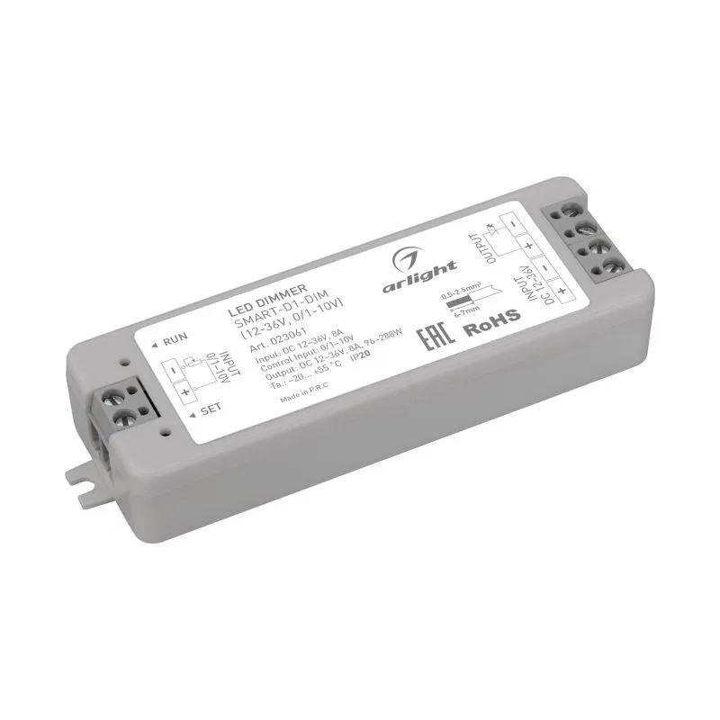 Диммер Smart-D1-DIM 12-36В 0/1-10В IP20 пластик Arlight 023061