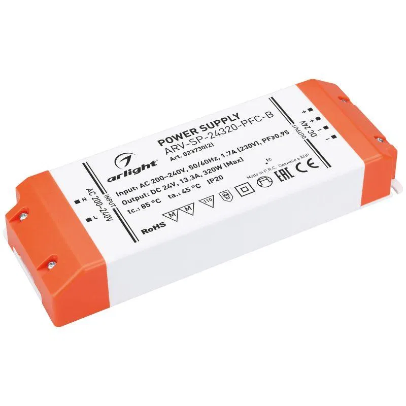 Блок питания ARV-SP-24320-PFC-B 24В 13.3А 320Вт IP20 пластик Arlight 023730(2)