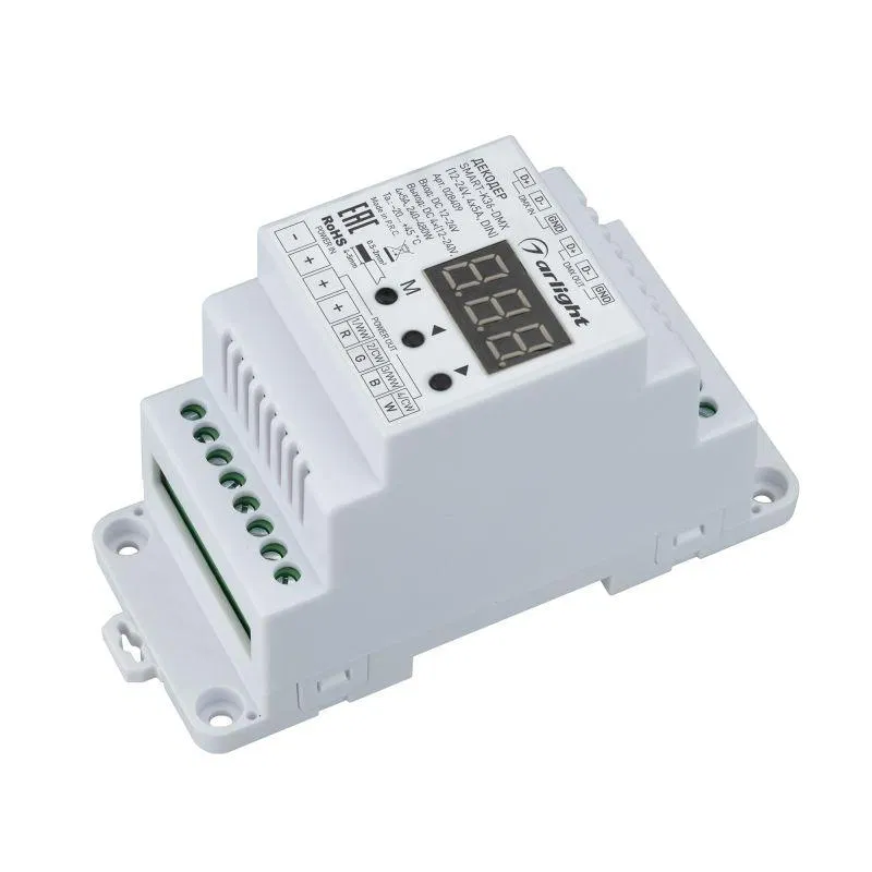 Декодер SMART-K36-DMX (12-24В 4х5А DIN) (IP20 пластик) Arlight 028409