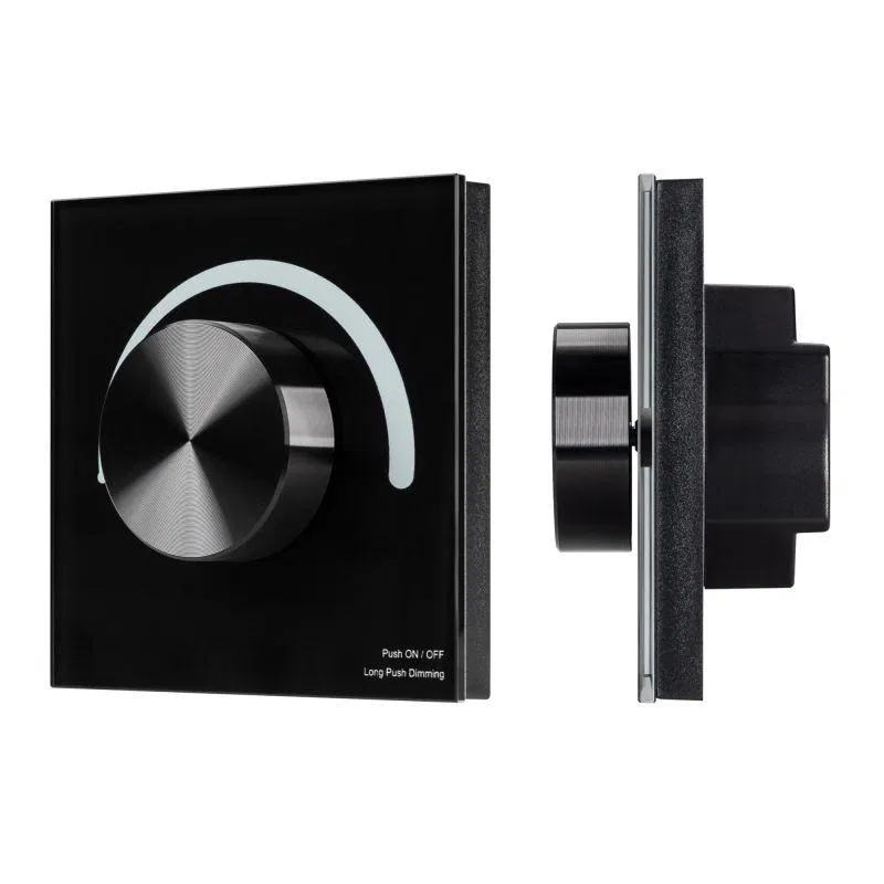 Панель SMART-P99-DIM-G-IN Black (230В 1.5В 0/1-10В Rotary 2.4G) (Стекло) Arlight 028433