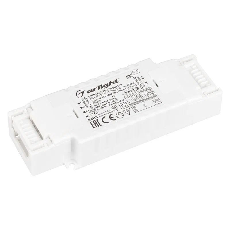 Блок питания ARJ-SP-20-PFC-DALI2-A 20Вт 3-45В 0.2-0.55А IP20 пластик Arlight 033810