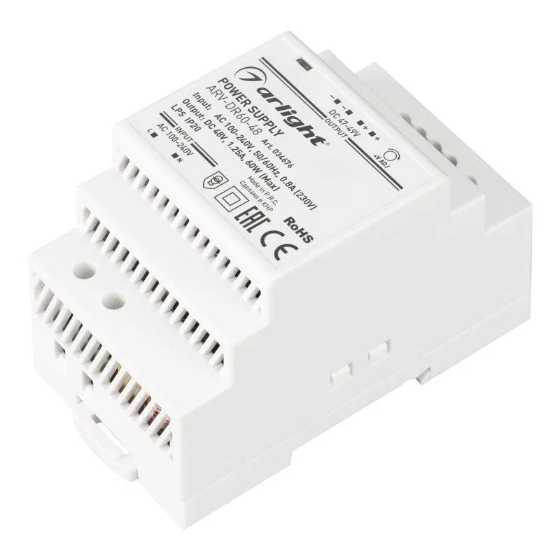 Блок питания ARV-DR60-48 60Вт 48В 1.25А IP20 DIN-рейка Arlight 034676