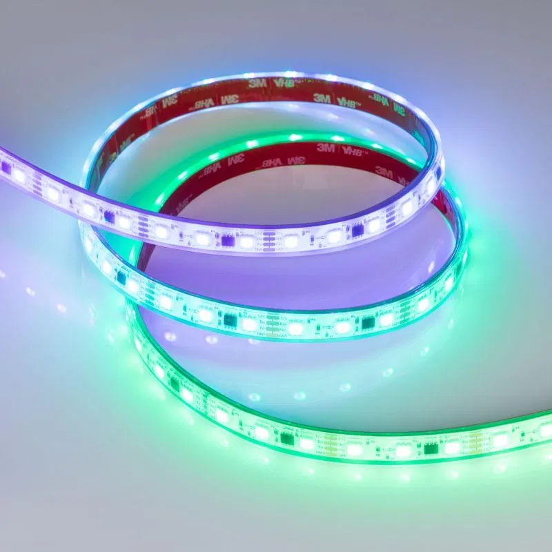Лента светодиодная SPI-PFS-B60-12mm 12V RGB-PX3-BPT 12Вт/м IP68 5060 герметичная бегущий огонь (уп.5м) Arlight 039177