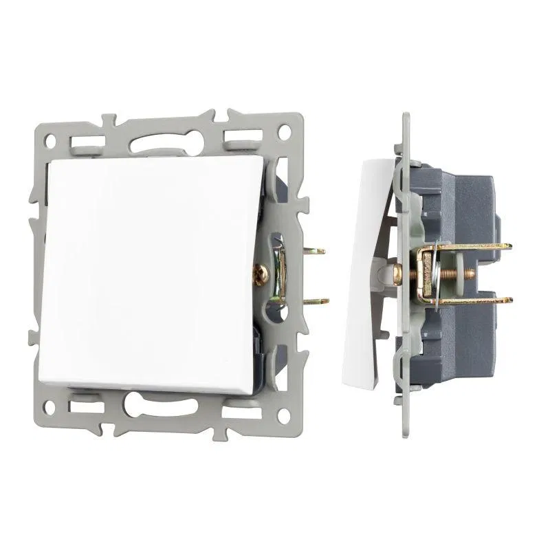 Механизм выключателя одноклавишный проходной SWT-MKP1-PL-WH (250В 16А) Arlight 043714