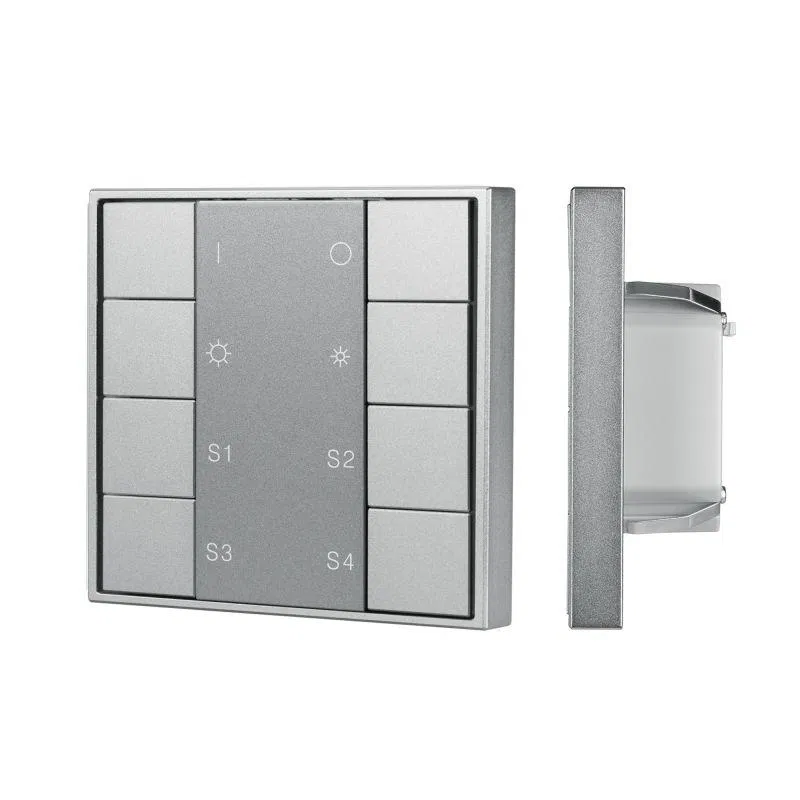 Панель кнопочная DALI-201-23-1G-4SC-DIM-DT6-IN Silver (BUS Frame) IP20 металл INTELLIGENT Arlight 048187