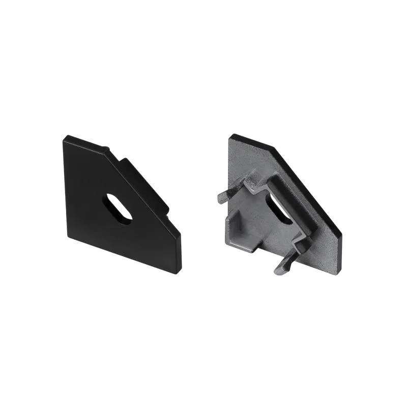 Заглушка SL-KANT-H18 FLAT BLACK с отверстием пластик (комплект) Arlight 049432