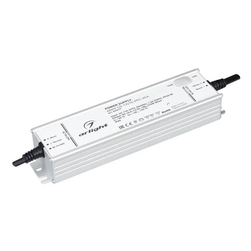 Блок питания ARPV-LG-12215-PFC-VCA (10.5-13.5В 18А 215Вт) IP65 металл Arlight 049619
