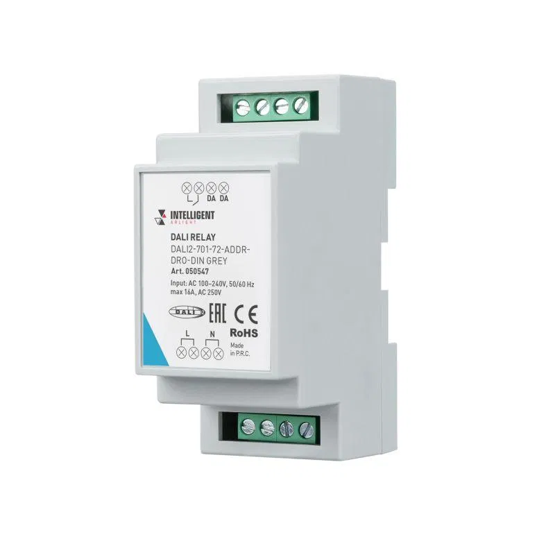 Модуль релейный DALI2-701-72-ADDR-DRO-DIN Grey (230В 1х16А) DIN-рейка INTELLIGENT Arlight 050547