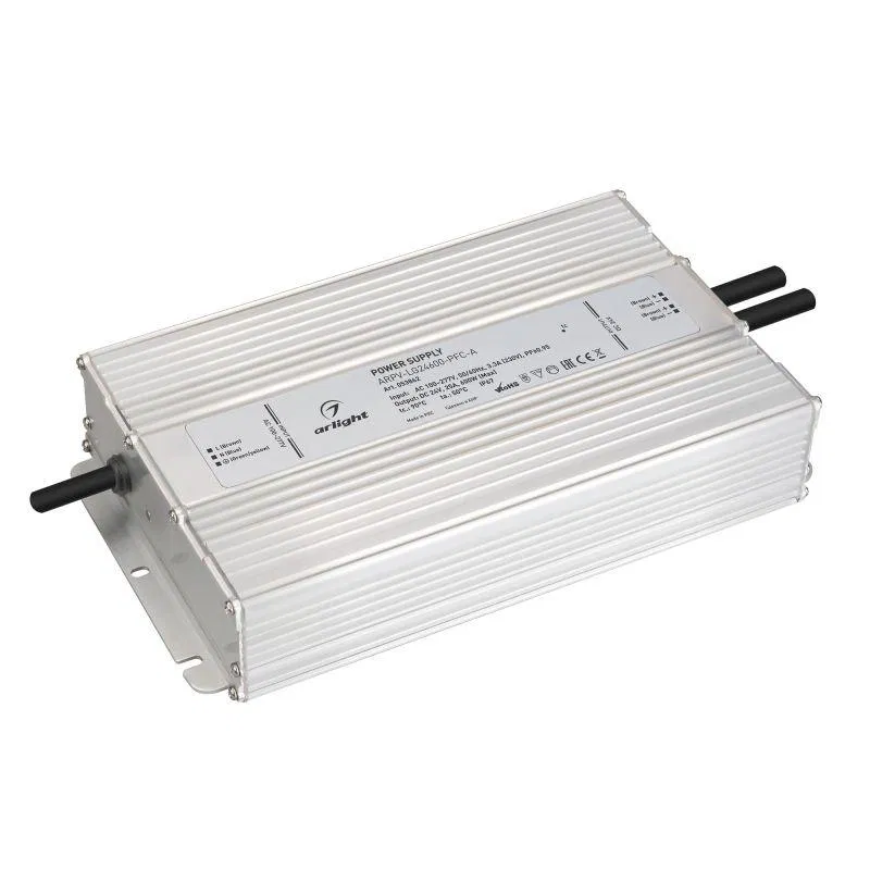 Блок питания ARPV-LG24600-PFC-A 24В 25А 600Вт IP67 метал. Arlight 053862
