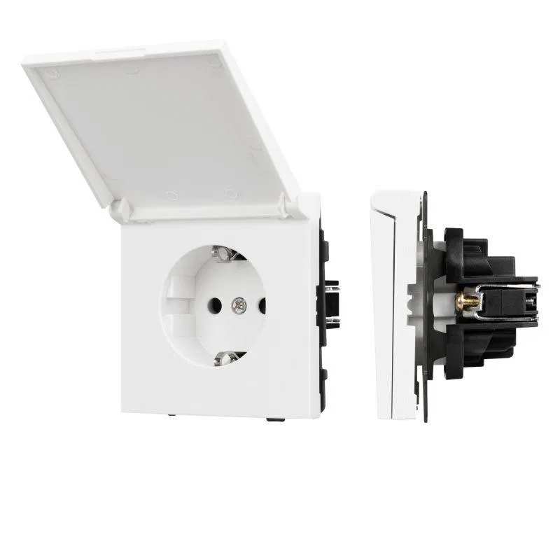 Розетка 1-м СП SCT-TENDO-MCP-PL-WH 16А IP44 230В влагозащ. механизм Arlight 054090
