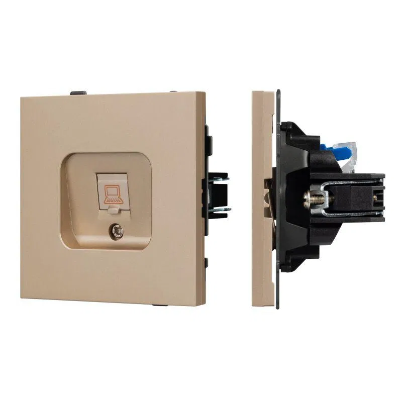 Розетка компьютерная SCT-TENDO-MPC1-PL-GD RJ45 кат.6 механизм Arlight 054099