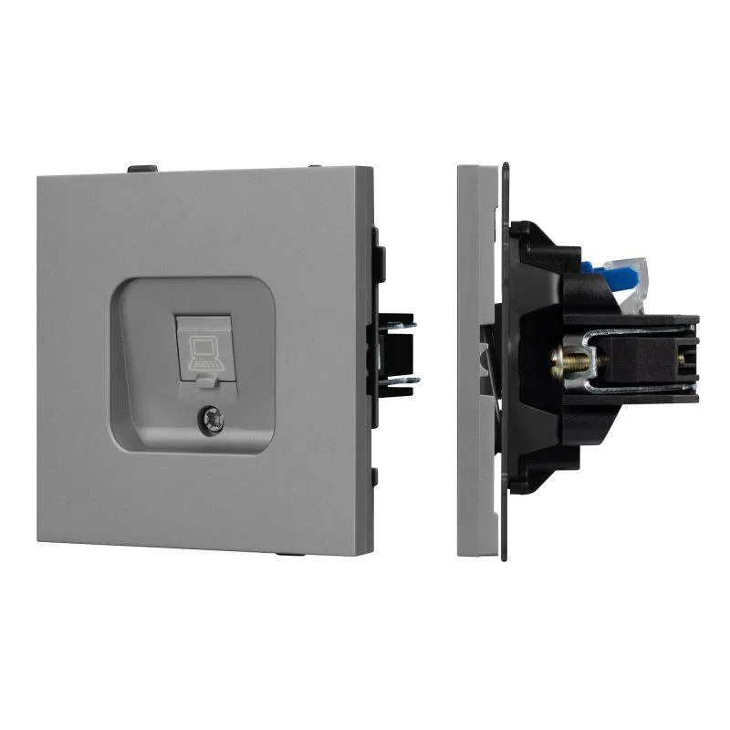 Розетка компьютерная SCT-TENDO-MPC1-PL-GR RJ45 кат.6 механизм Arlight 054105