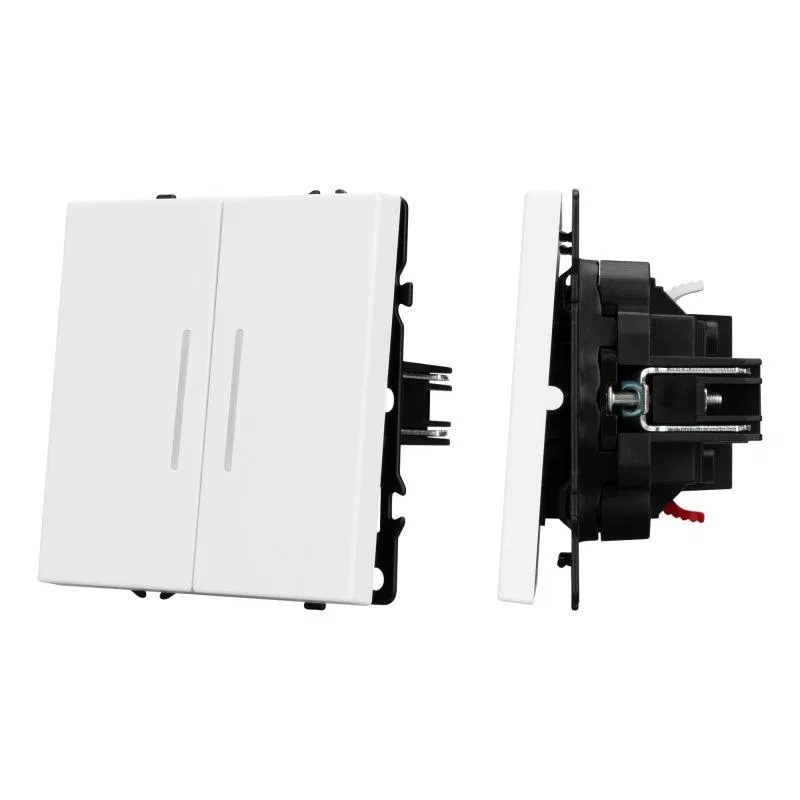 Выключатель проходной 2-кл. LED SWT-NOBE-MKP2-SFPL-L-WH 10А 230В механизм Arlight 054240