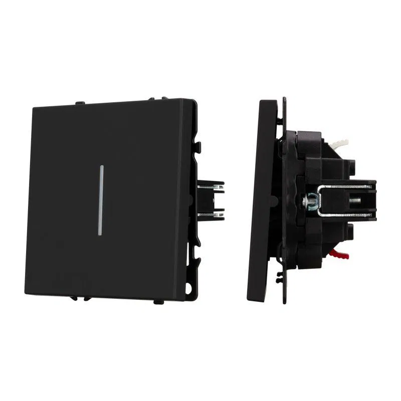 Выключатель непроходной 1-кл. LED SWT-NOBE-MK01-SFPL-L-BK 10А 230В механизм Arlight 054258