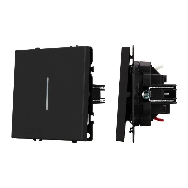 Выключатель проходной 1-кл. LED SWT-NOBE-MKP1-SFPL-L-BK 10А 230В механизм Arlight 054261