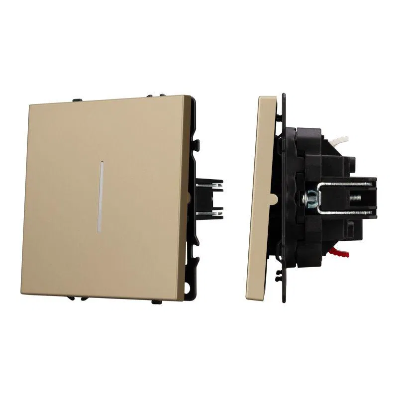 Выключатель проходной 1-кл. LED SWT-NOBE-MKP1-SFPL-L-GD 10А 230В механизм Arlight 054262
