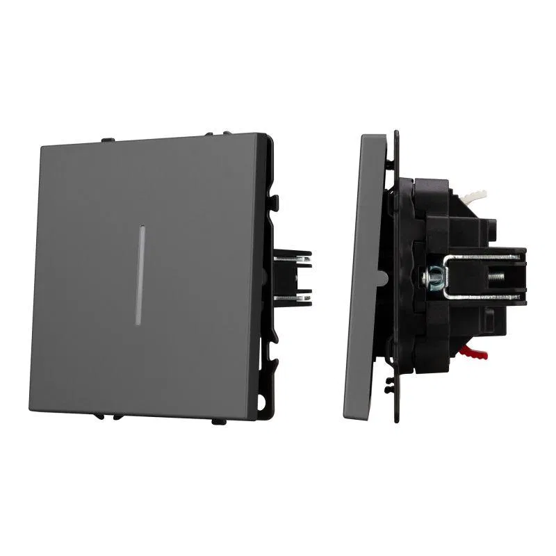 Выключатель проходной 1-кл. LED SWT-NOBE-MKP1-SFPL-L-GR 10А 230В механизм Arlight 054263