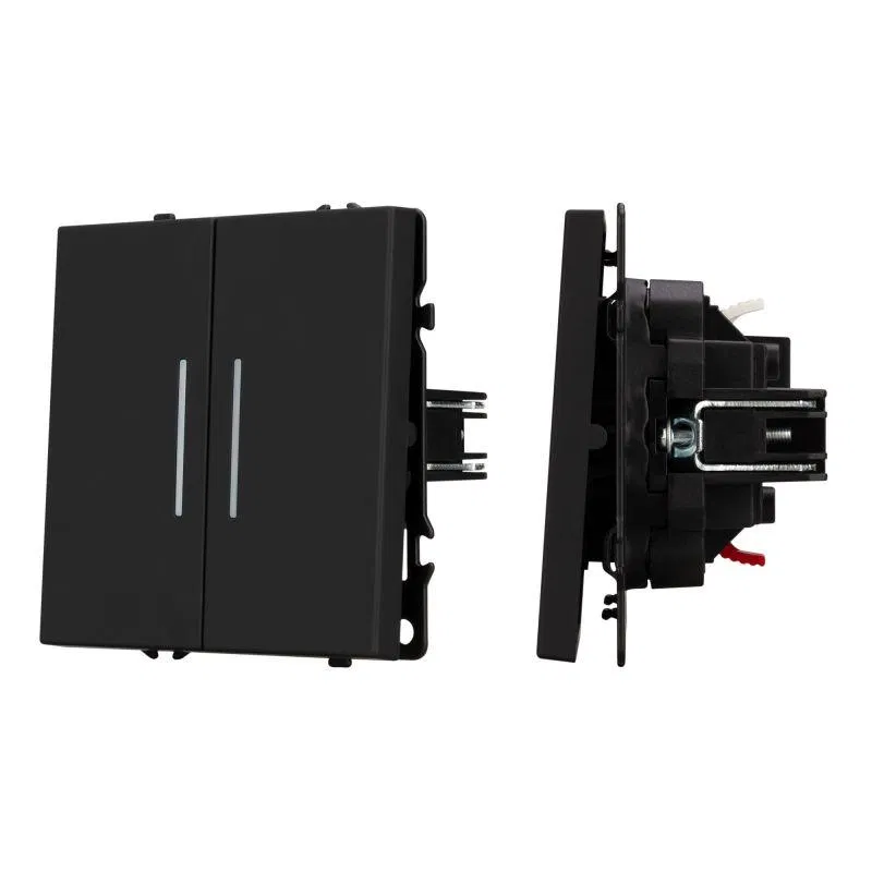 Выключатель непроходной 2-кл. LED SWT-NOBE-MK02-SFPL-L-BK 10А 230В механизм Arlight 054264