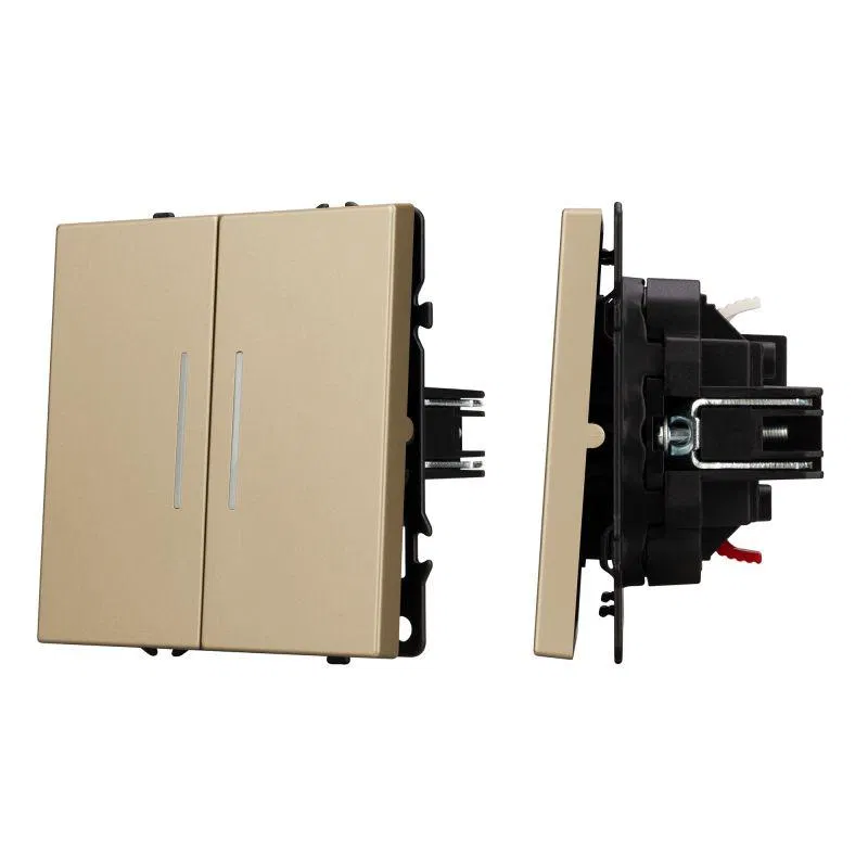 Выключатель непроходной 2-кл. LED SWT-NOBE-MK02-SFPL-L-GD 10А 230В механизм Arlight 054265