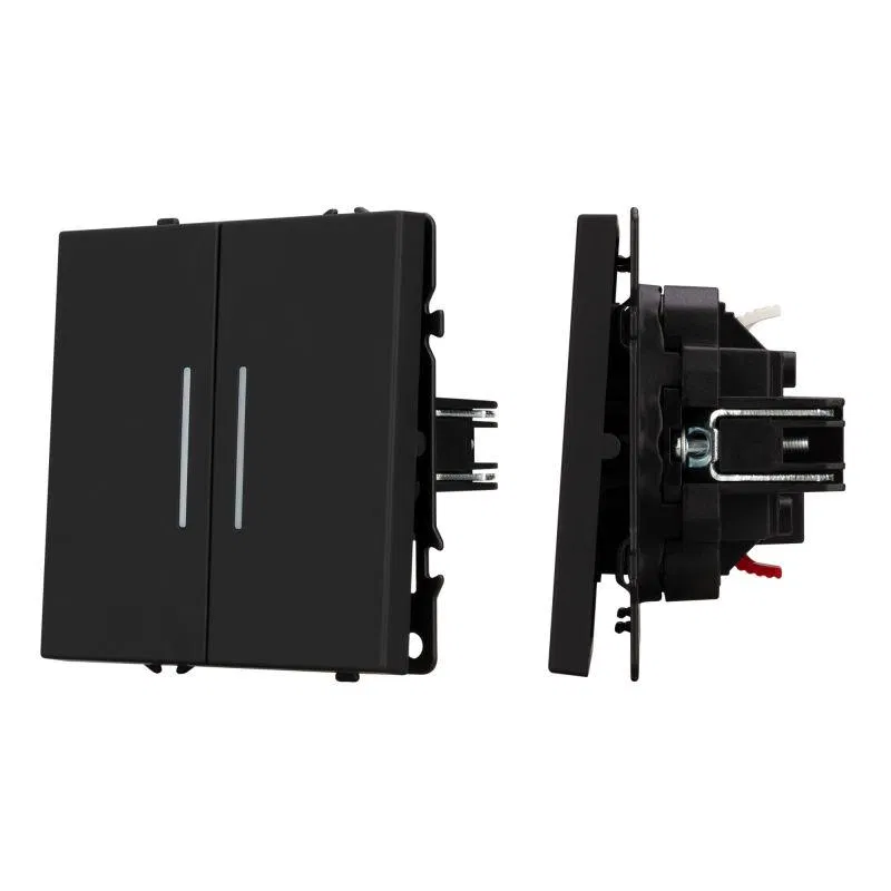 Выключатель проходной 2-кл. LED SWT-NOBE-MKP2-SFPL-L-BK 10А 230В механизм Arlight 054267
