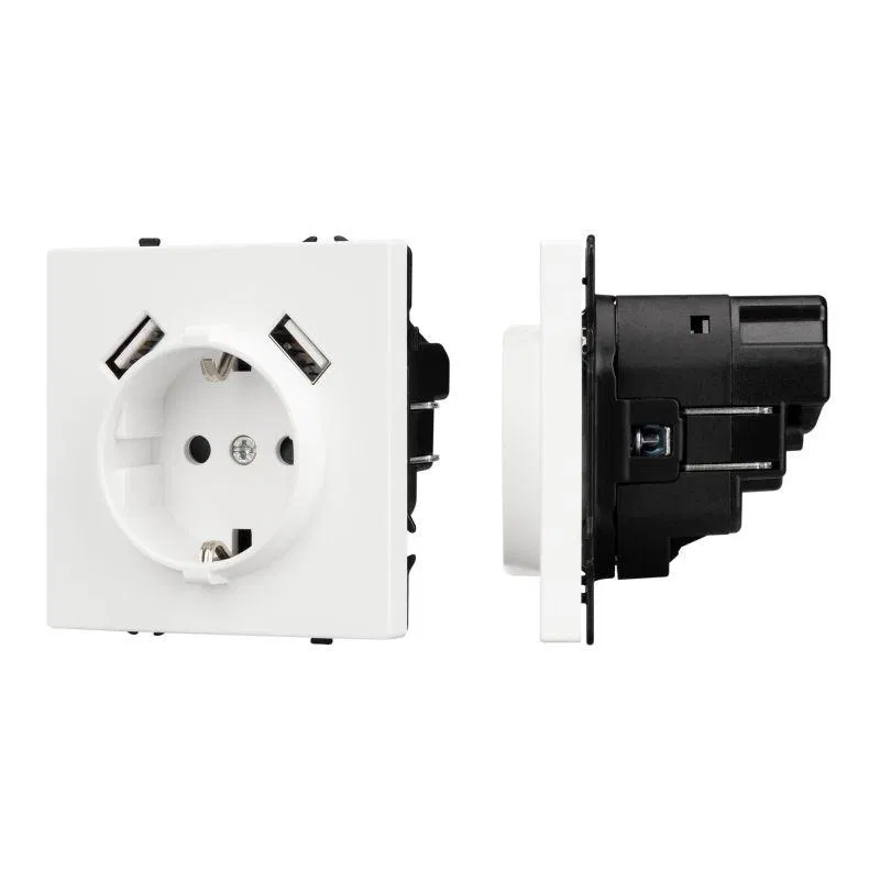 Розетка 1-м СП SCT-NOBE-MUAA-SFPL-WH 16А IP20 230В с USB зарядкой механизм Arlight 054288