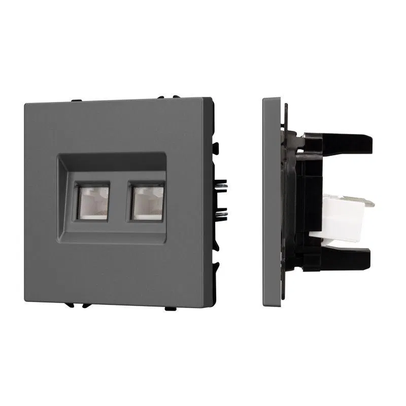 Розетка компьютерная 2-м SCT-NOBE-MPC2-SFPL-GR RJ45 кат.6 механизм Arlight 054315