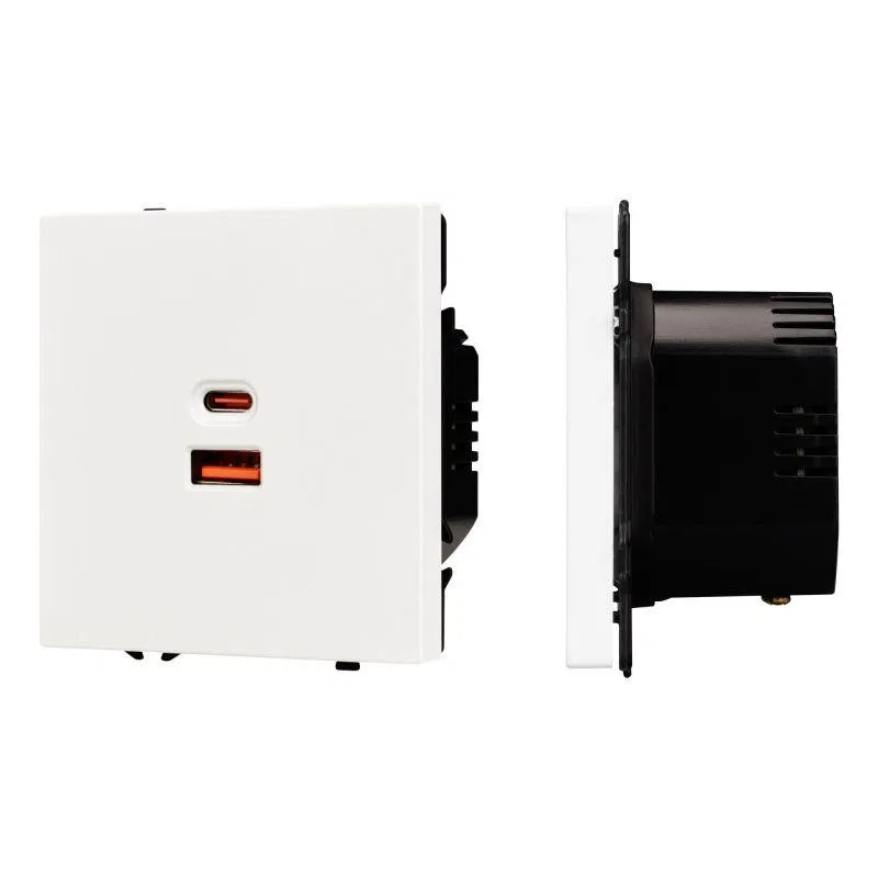 Розетка СП SCT-NOBE-MUAC-SFPL-FC-WH 65Вт QC3 с быстрой USB зарядкой механизм Arlight 054316