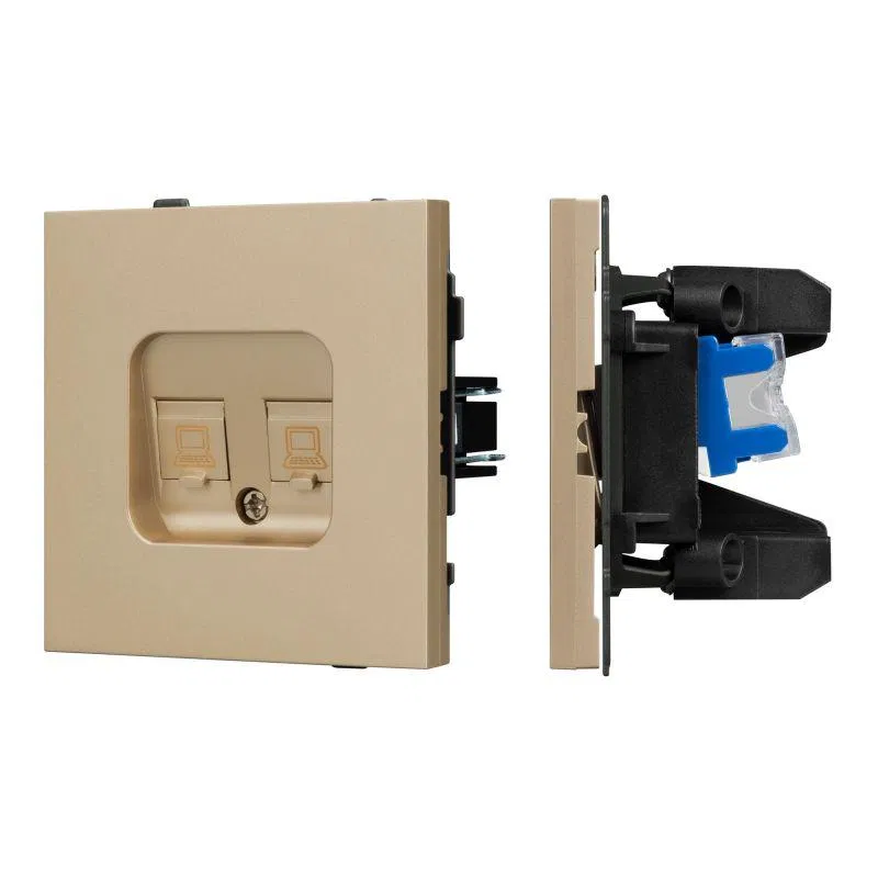 Розетка компьютерная 2-м SCT-TENDO-MPC2-SFPL-GD RJ45 кат.6 механизм Arlight 054596