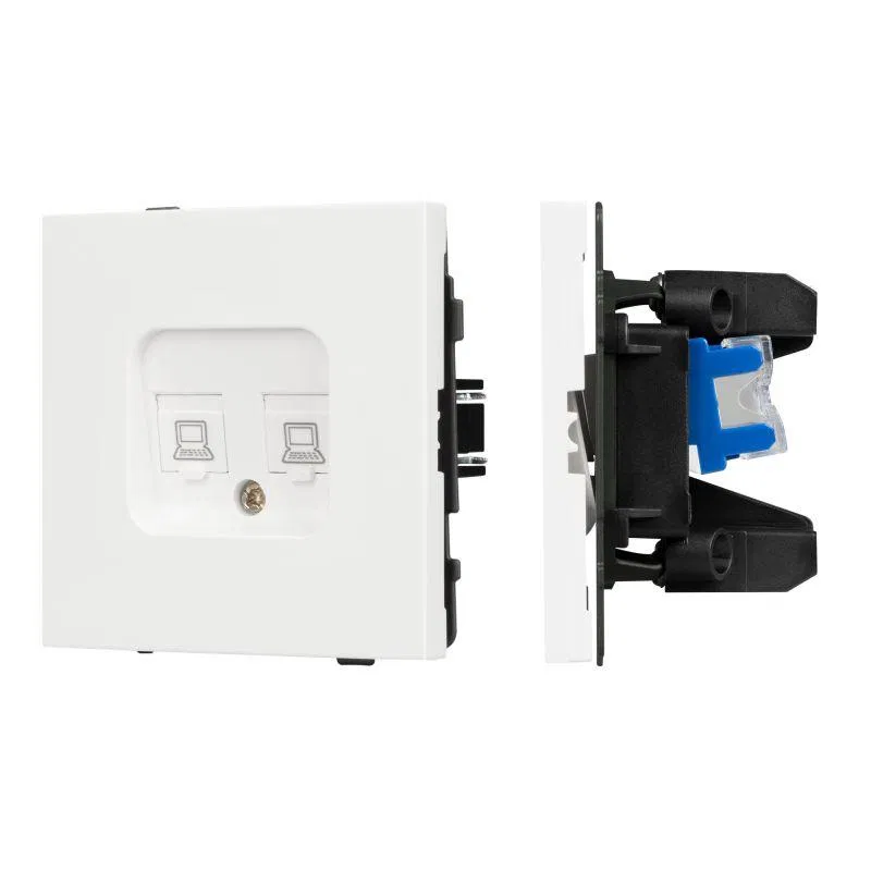 Розетка компьютерная 2-м SCT-TENDO-MPC2-SFPL-WH RJ45 кат.6 механизм Arlight 054598