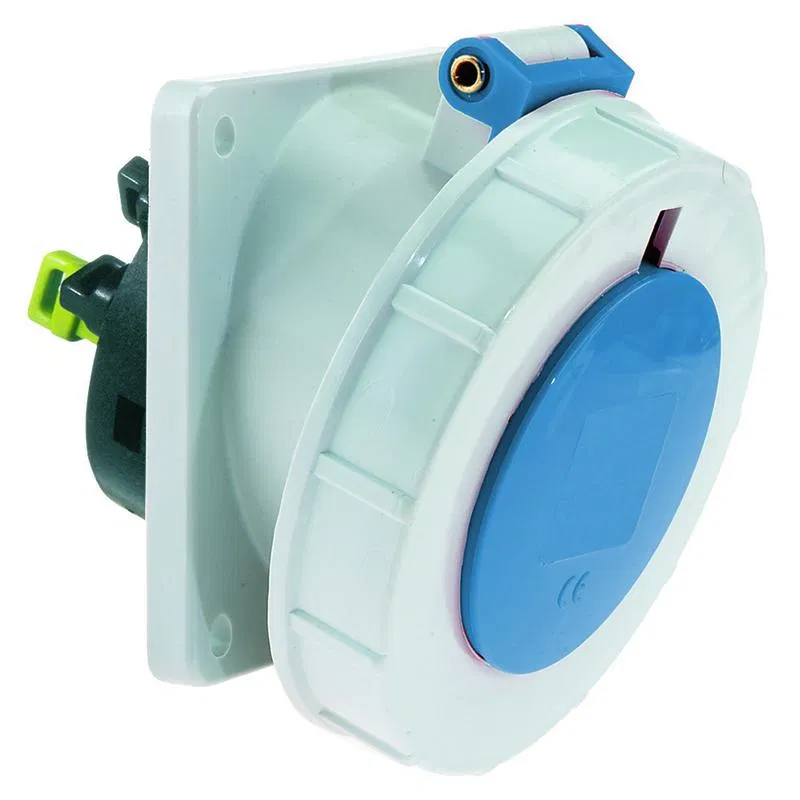Розетка встраиваемая 16А 3п 2P+PE 6ч 230В IP67 наклонная 68х62 Quick Connect Bals 12809