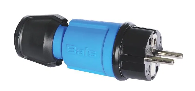 Вилка Schuko 16А 3п 2P+E 250В IP44 Multi-grip син. Bals 7370