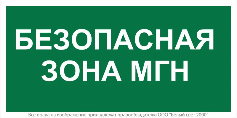 Знак безопасности NPU-2110.E68 "Безопасная зона для МГН" Белый свет a20396