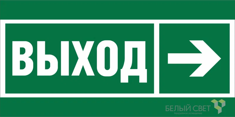 Знак безопасности NPU-6030.E30 "Направление к эвакуационному выходу направо" Белый свет a20530