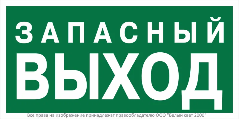 Знак безопасности NPU-1510.E43 "Запасный выход" Белый свет a35264