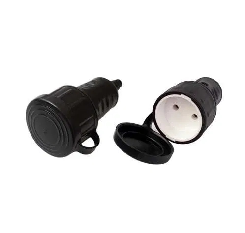 Розетка 16А IP44 250В без заземл. каучук черн. Bylectrica Р16-389