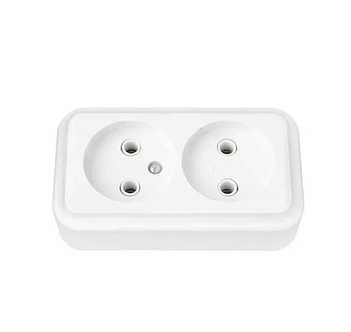 Розетка 2-м ОП 16А IP20 без заземл. бел. Bylectrica РА16-260
