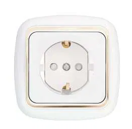 Розетка 1-м СП 16А IP20 с заземл. защ. шторки бел. Bylectrica РС16-268