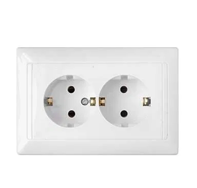 Розетка 2-м СП 16А IP20 с заземл. бел. Bylectrica РС16-313