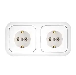 Розетка 2-м СП IP20 с заземл. защ. шторки бел. Bylectrica РС16-349
