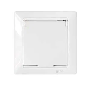 Розетка 1-м СП 16А IP44 с заземл. защ. шторки с крышкой бел. Bylectrica РС16-394