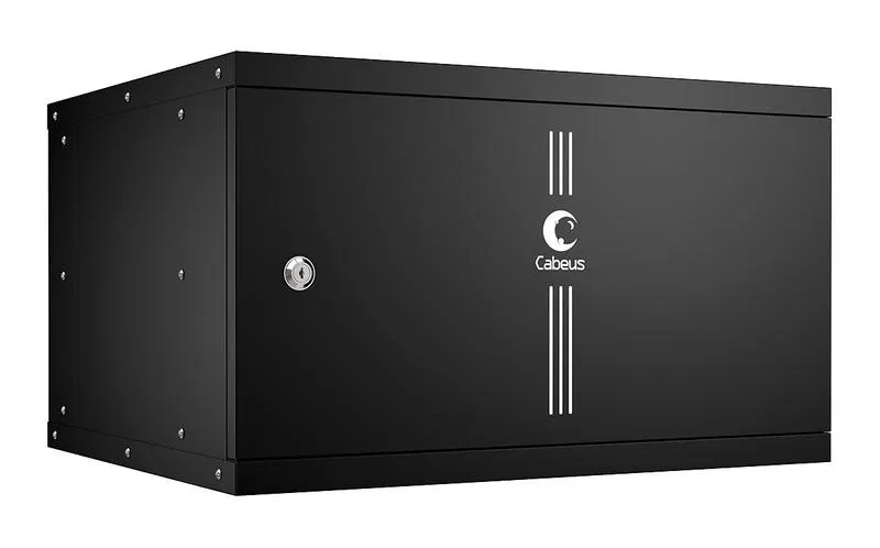 Шкаф телекоммуникационный настенный разборный LIGHT WSC-05D-6U55/45m-BK 19дюйм 6U дверь метал. черн. Cabeus 10174c