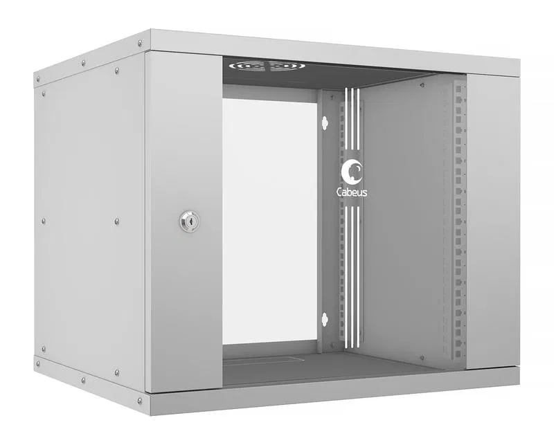 Шкаф телекоммуникационный настенный разборный LIGHT WSC-05D-9U55/45 19дюйм 9U дверь стекло сер. Cabeus 10175c