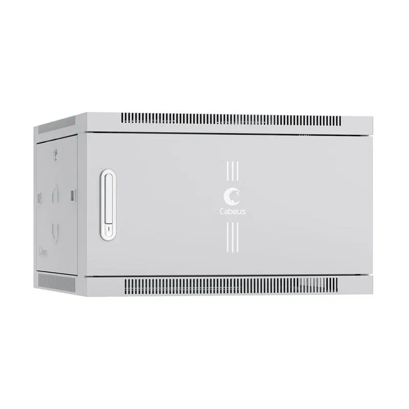 Шкаф телекоммуникационный настенный SH-05F-6U60/35m 19дюйм 6U 600х350х368мм дверь метал. сер. (RAL 7035) Cabeus 7121c