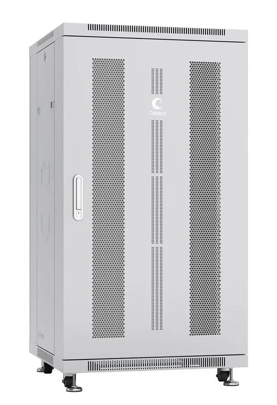 Шкаф монтажный телекоммуникационный напольн. ND-05C-22U60/80 19дюйм 22U 600х800х1166мм для распределит. и серверн. оборудования; передн. и задн. перфорир. двери ручка с замком RAL 7035 сер. Cabeus 7223c