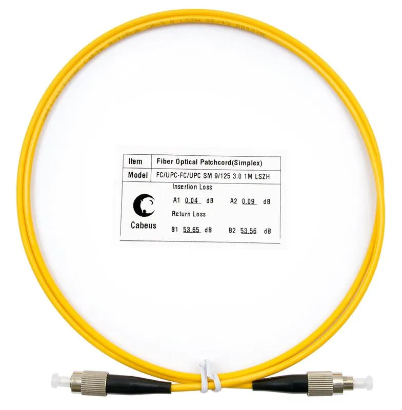Шнур оптический FOP(s)-9-FC-FC-1m simplex FC-FC 9/125 sm 1м LSZH Cabeus 7371c