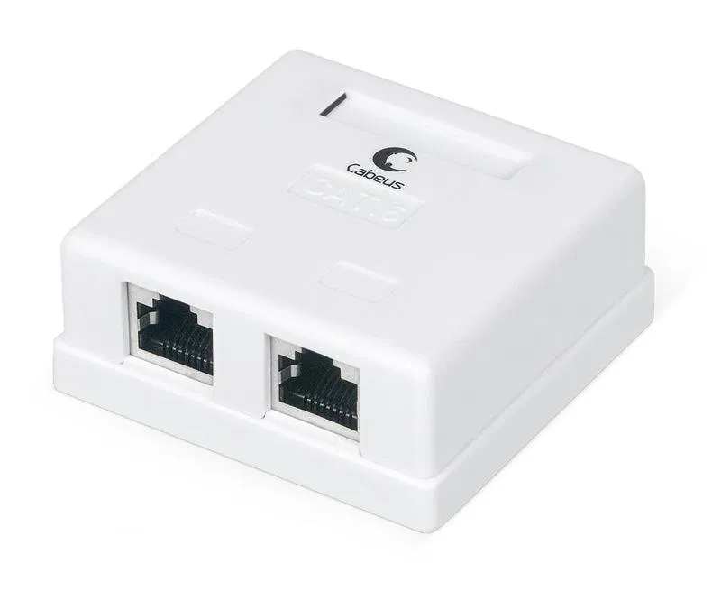 Розетка компьютерная 2-м ОП WS-8P8C-Cat.6-SH-2 RJ45 (8P8C) кат.6 экранир. Dual IDC Cabeus 7989c