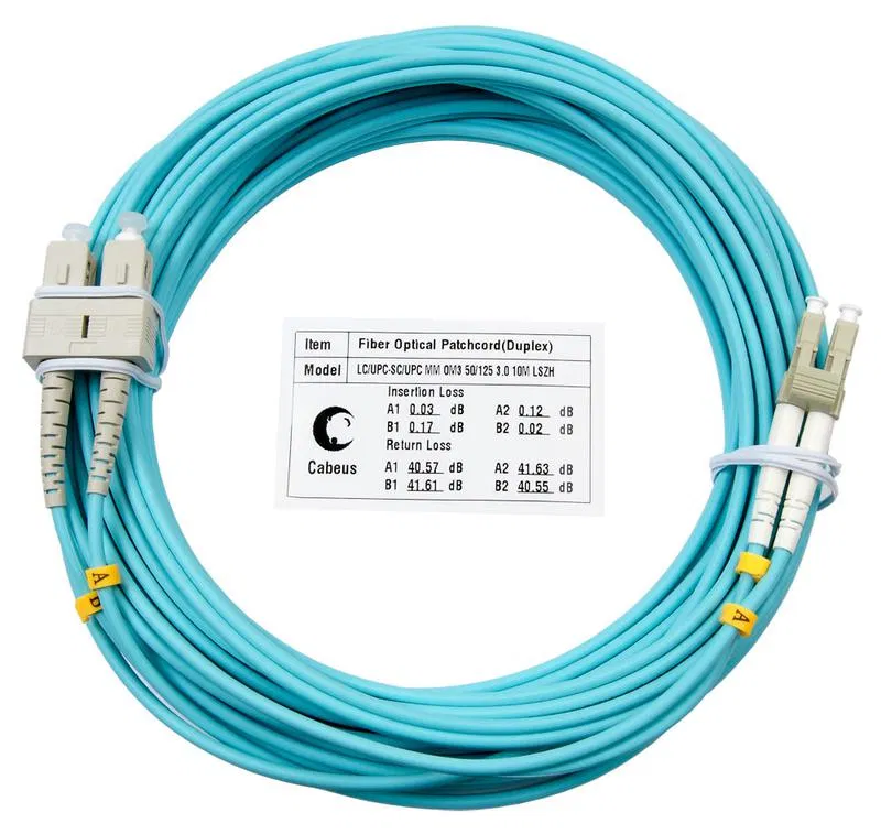 Шнур оптический duple FOP-50-LC-SC-25m x LC-SC 50/125 Cabeus 8474c