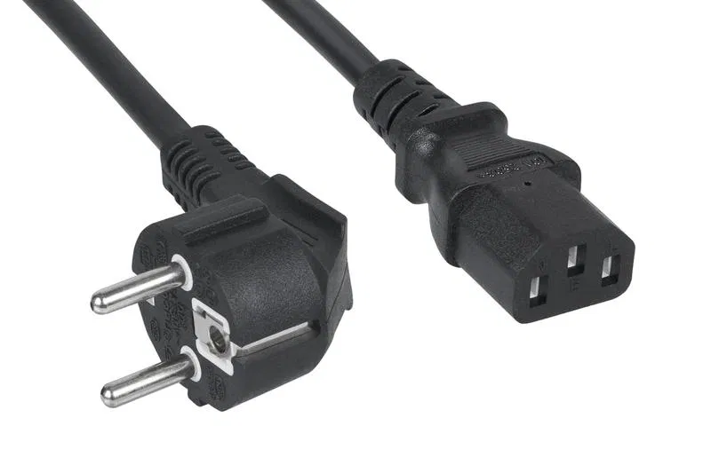 Кабель питания компьютера PC-186-VDE-0.6M Schuko+C13 3х0.75 0.6м Cabeus 9013c