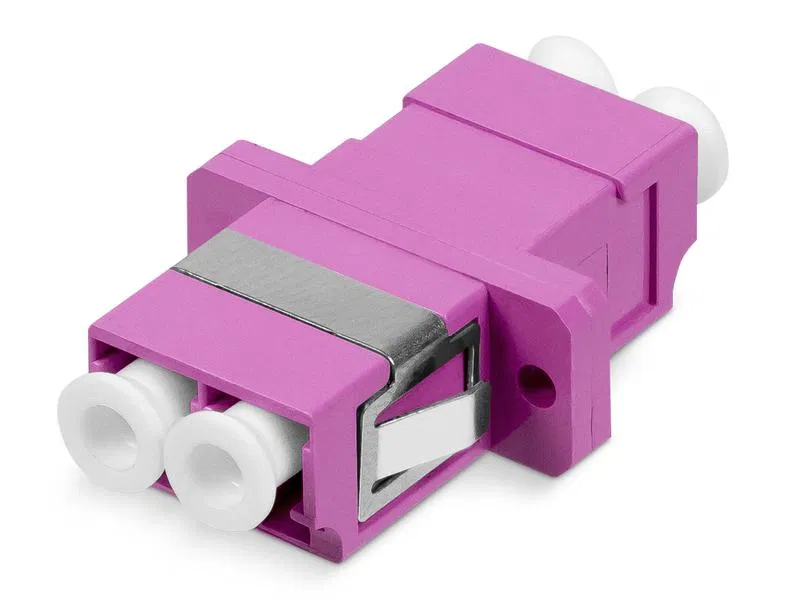 Соединитель проходной DLC-DLC-MM-OM4 LC-LC duplex MM-OM4 (SC Adapter Simplex dimension) для многомод. кабеля пластик. Cabeus 9170c