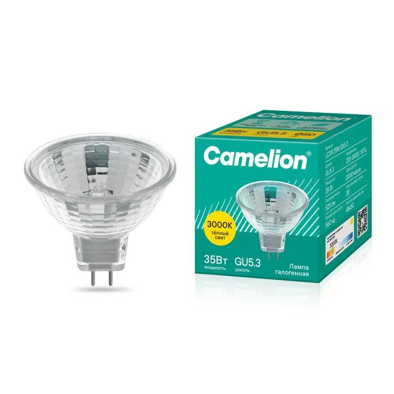 Лампа галогенная JCDR 35Вт GU5.3 230В Camelion 1952